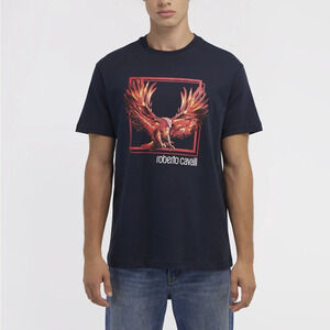 Roberto Cavalli T-shirt with Eagle logo and print size L